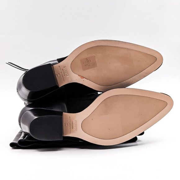 Schutz Women Tenia Western Cowboy Pinty Toe Black Leather OTK Boots size 5 - Picture 6 of 11